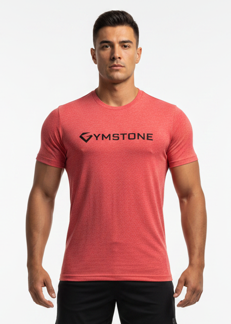 Red Triblend - A man wearing a Red Gymstone shirt