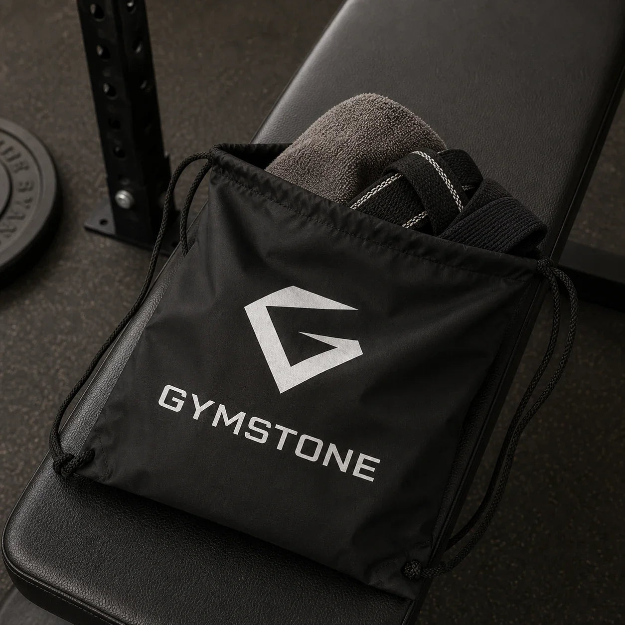 Black - GYMSTONE Drawstring Pack Open Functional