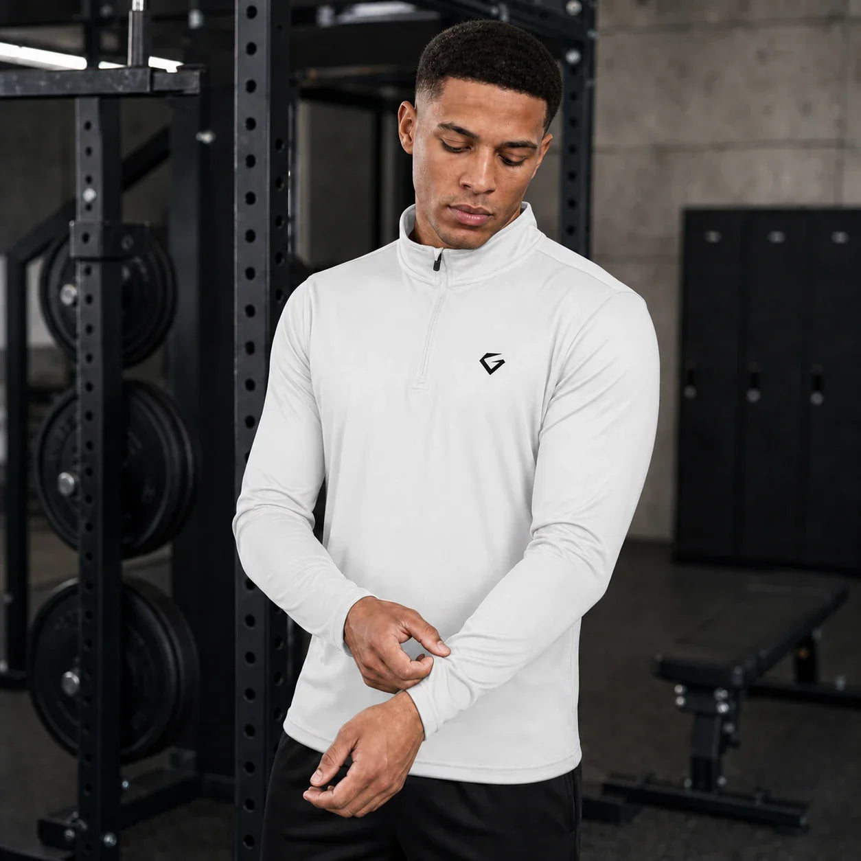 White - Men's Ascend Quarter Zip Warmup