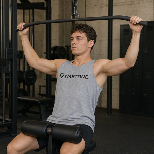 Heather Grey - Men's Ascend Tank Overhead Movement