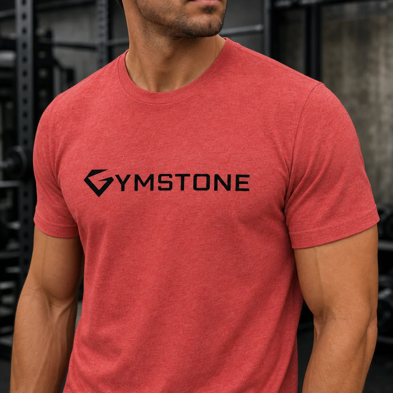 Red Triblend - Men's Ascend Tee Collar Fabric Logo Detail