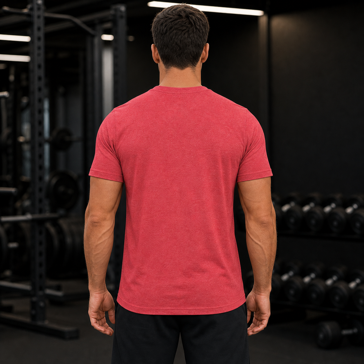 Red Triblend - Men's Ascend Tee Rear View