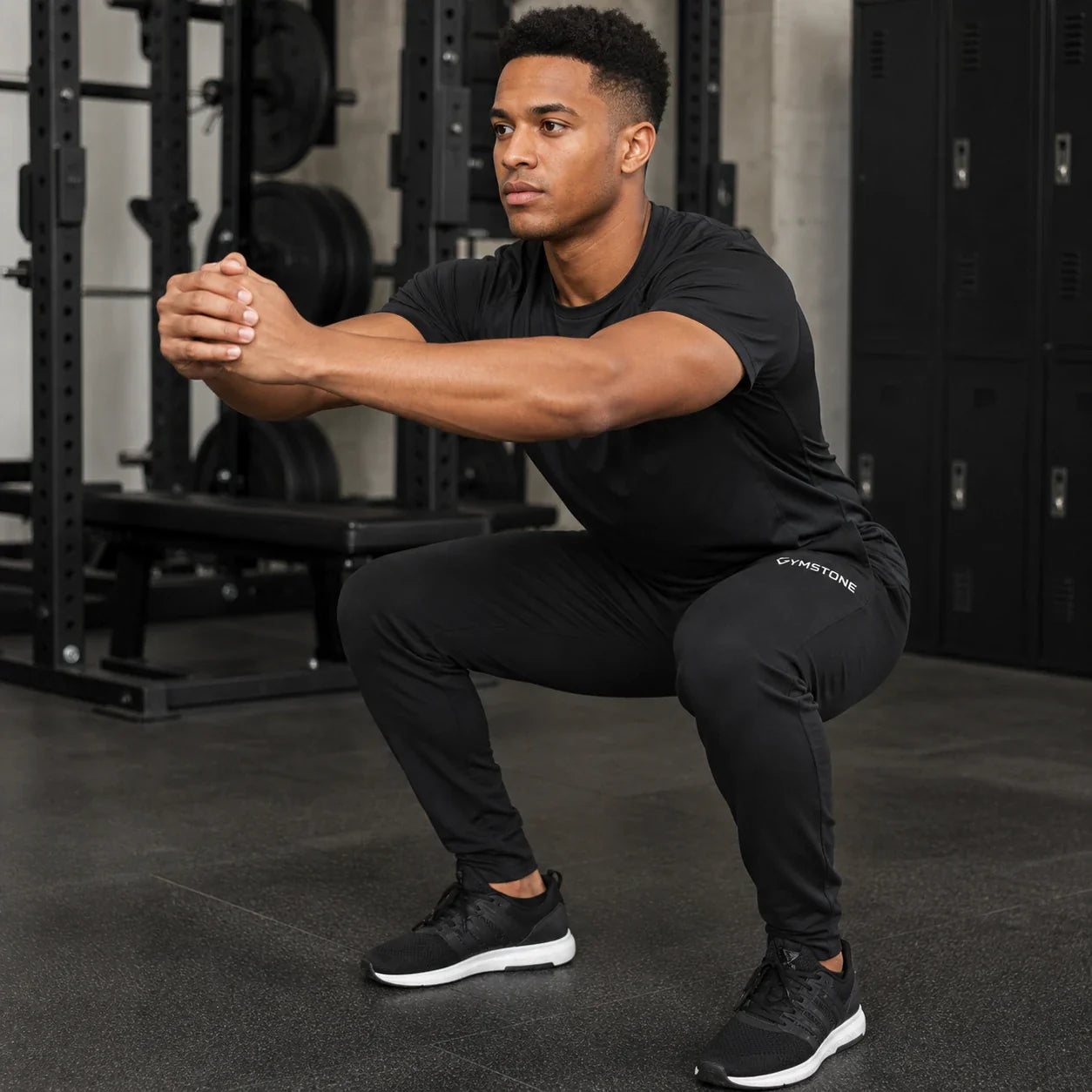 Black - Men's Forge Sweatpants Squat Detail