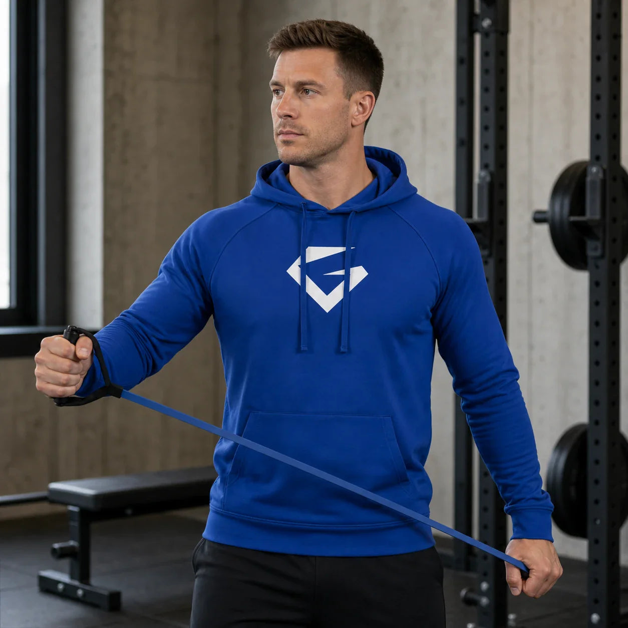 True Royal - Men's Pursuit Hoodie Warmup Movement