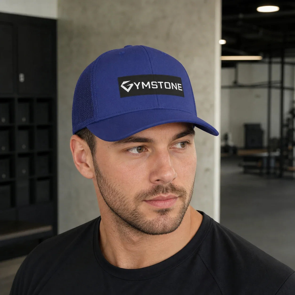Cobalt - GYMSTONE Trucker Hat On Head Front