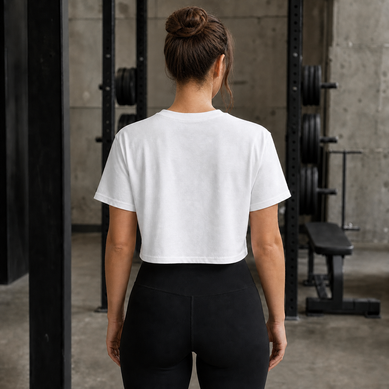 White - Women's Ascend Crop Tee Rear View