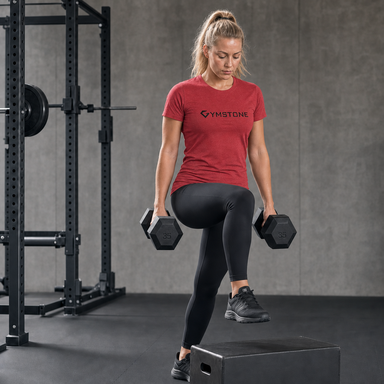 Red Triblend - Women's Ascend Tee Gym Action