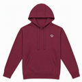 Maroon Women's Forge Hoodie overhead flat lay with two-seam hood construction