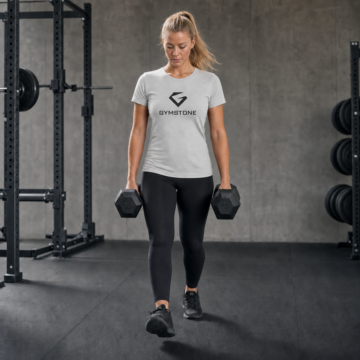 Silver - Women's Origin Tee Gym Action
