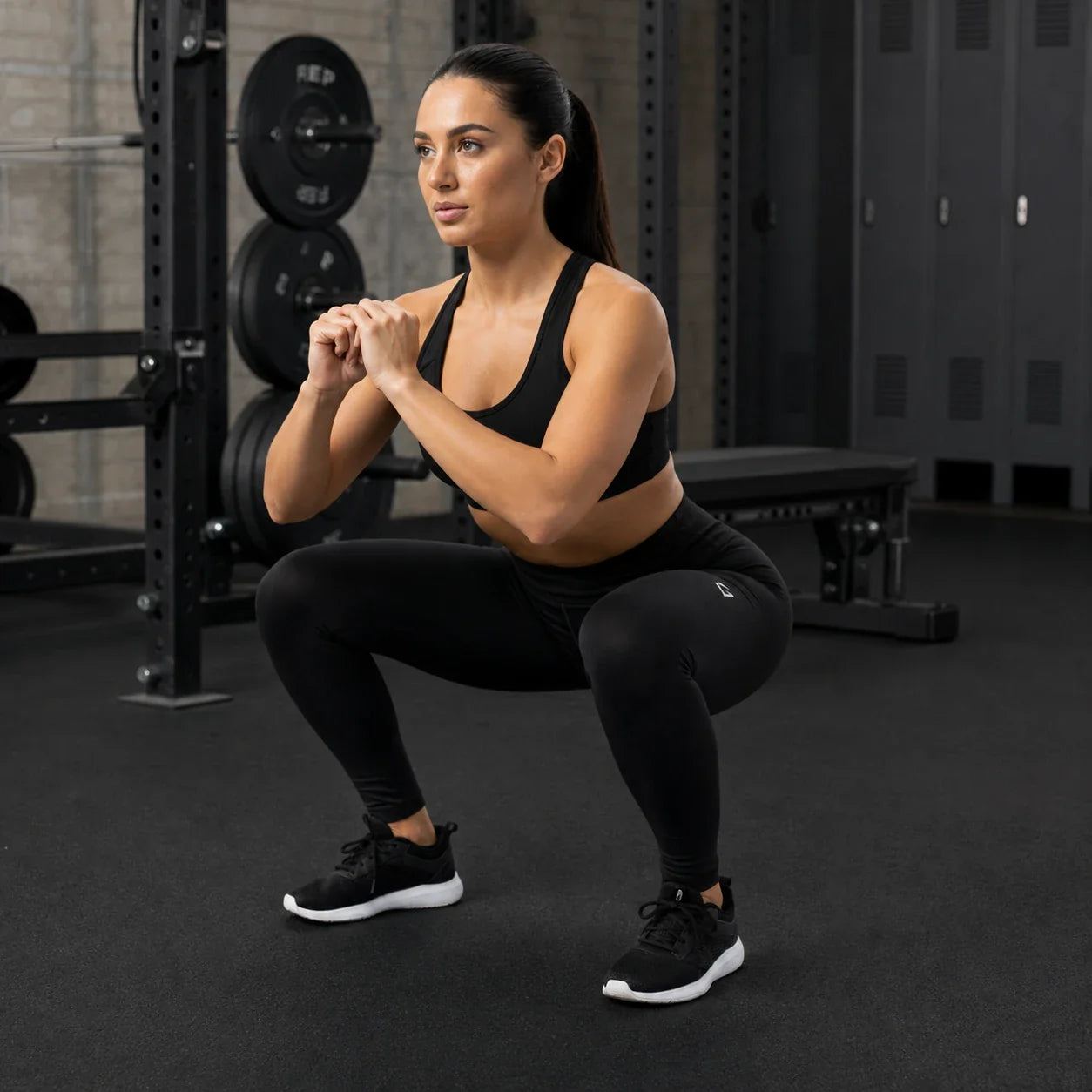 Black - Women's Pursuit Leggings Deep Squat